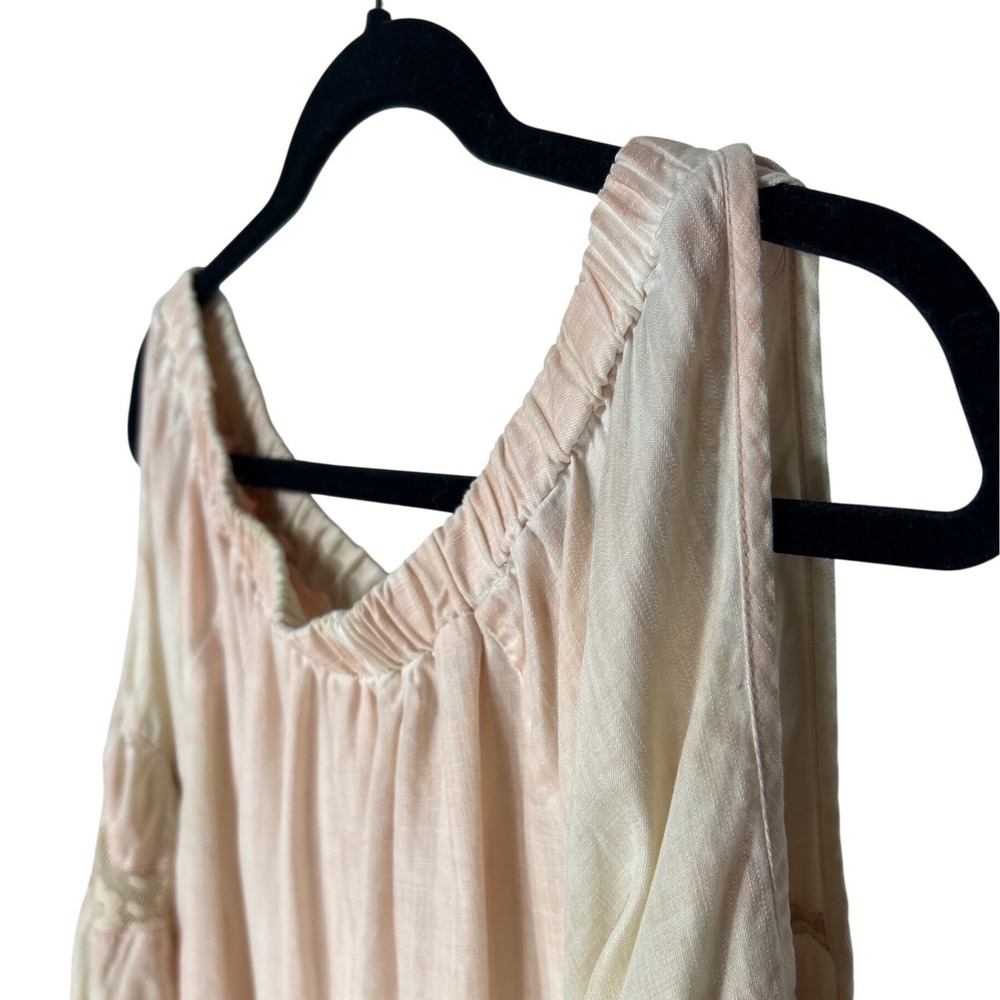 Billy T Cold Shoulder Floral Embroidered Bell Sleeve Fringe Hem Blouse Size S - Picture 3 of 11